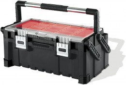 Portable plastic tool box with metal fasteners for small parts KETER